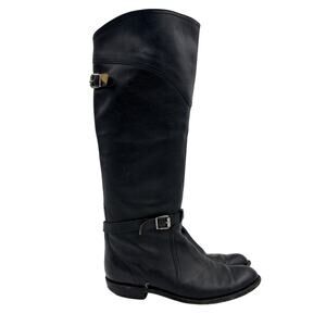 Frye Dorado Leather Riding Tall Buckle Boots Women's 8 Boho Indie Western